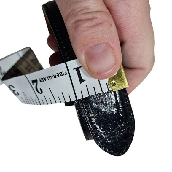 Polo Ralph Lauren Black Alligator Leather Belt Made in Italy Embossed Buckle 36 - Picture 8 of 11